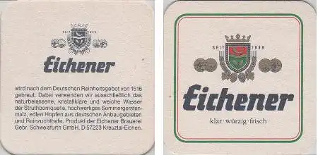 Bierdeckel quadratisch - Eichener - Kreuztal-Eichen