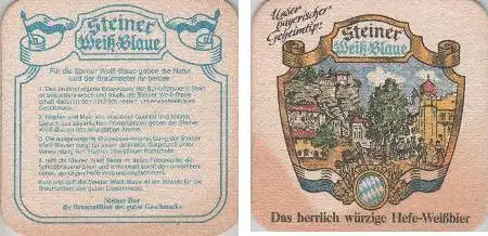 Bierdeckel quadratisch - Steiner Weiß-Blaue Hefe-Weissbier