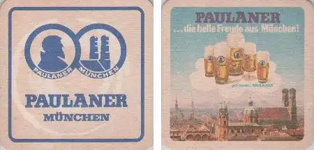 Bierdeckel quadratisch - Paulaner hell aus München