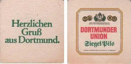 Bierdeckel quadratisch - Union - Gruß aus Dortmund