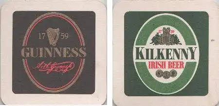 Bierdeckel quadratisch - Guinness mit Kilkenny
