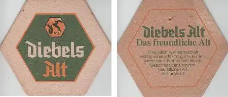 Bierdeckel 6-eckig - Diebels mit Nadelloch