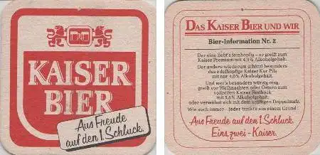 Bierdeckel quadratisch - Kaiser - Bier-Information 2