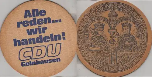 Bierdeckel rund - Parteien - CDU Gelnhausen