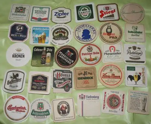 Paket mit 30 Bierdeckeln (Bierdeckel, Paket, Konvolut, Lot) - BDP 0007