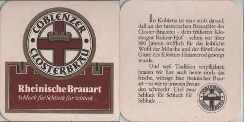 Bierdeckel quadratisch - Coblenzer Closterbräu