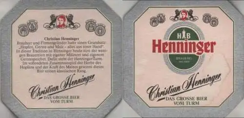 Bierdeckel quadratisch - Henninger