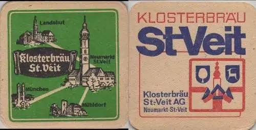 Bierdeckel quadratisch - Klosterbräu, St. Veit