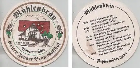 Bierdeckel rund - Mühlenbräu - Papiermühle anno 1996