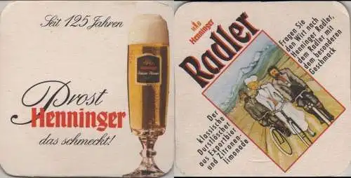 Bierdeckel quadratisch - Henninger Radler