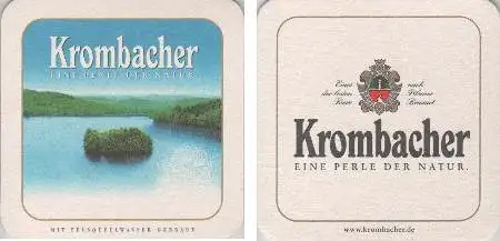 Bierdeckel quadratisch - Krombacher - Perle Natur