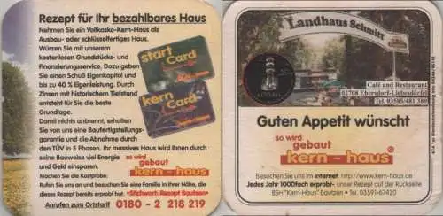 Bierdeckel quadratisch - Gaststätte - Landhaus Schmitt, Eber