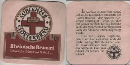 Bierdeckel quadratisch - Coblenzer Closterbräu