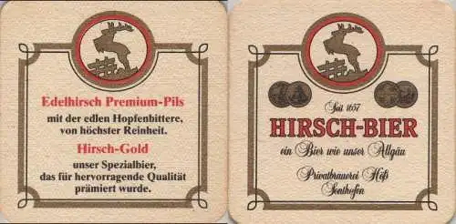 Bierdeckel quadratisch - Hirsch-Bier