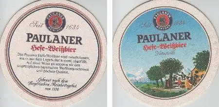 Bierdeckel rund - Paulaner Hefe-Weißbier naturbelassen