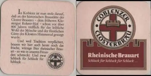 Bierdeckel quadratisch - Coblenzer Closterbräu