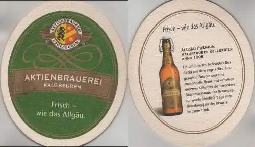 Bierdeckel oval - Aktien-Brauerei, Kaufbeuren