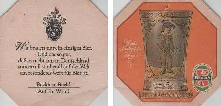 Bierdeckel 8-eckig - Becks - Ranftbecher