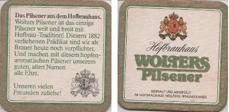 Bierdeckel quadratisch - Wolters Pilsener - Tradition