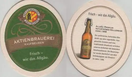 Bierdeckel oval - Aktien-Brauerei, Kaufbeuren