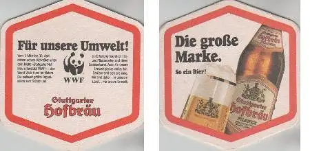 Bierdeckel 6-eckig - Stuttgarter Hofbräu - für Umwelt