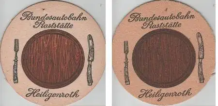 Bierdeckel rund - Raststätte Heiligenroth - Nadelloch