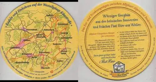 Bierdeckel rund - Post-Brauerei, Weiler