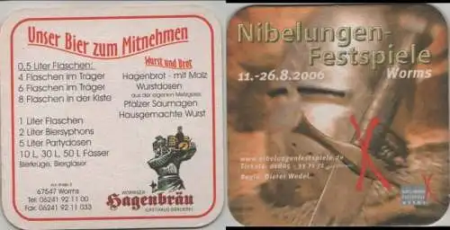 Bierdeckel quadratisch - Hagenbräu