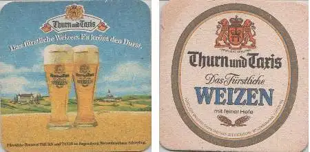 Bierdeckel quadratisch - Thurn und Taxis - krönt den Durst