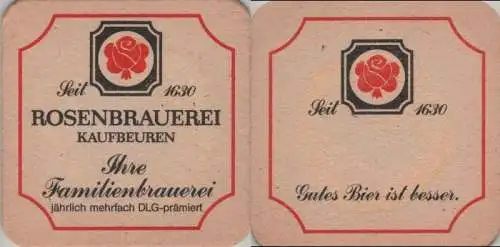 Bierdeckel quadratisch - Rosenbrauerei, Kaufbeuren