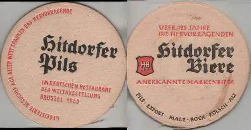 Bierdeckel rund - Hitdorfer Pils - Hitdorf?