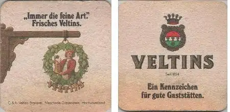 Bierdeckel quadratisch - Veltins - immer die feine Art