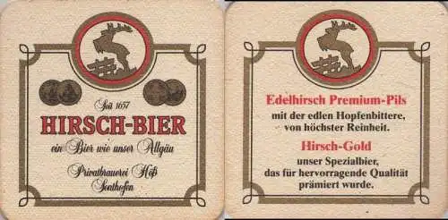 Bierdeckel quadratisch - Hirsch-Bier