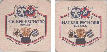 Bierdeckel quadratisch - Hacker-Pschorr - Bier fürs Leben