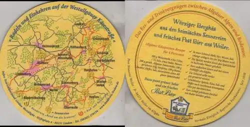 Bierdeckel rund - Post-Brauerei, Weiler