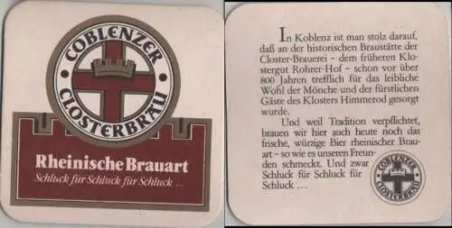 Bierdeckel quadratisch - Coblenzer Closterbräu