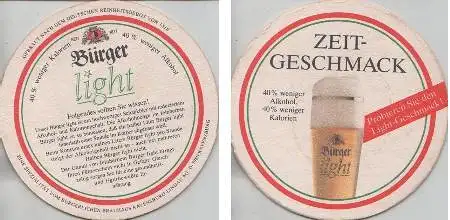 Bierdeckel rund - Bürger light - Zeitgeschmack