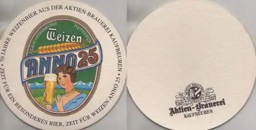 Bierdeckel rund - Aktien-Brauerei, Kaufbeuren