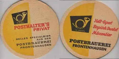 Bierdeckel rund - Postbrauerei, Frontenhausen