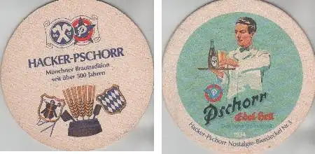 Bierdeckel rund - Hacker-Pschorr - Nostalgie-Bierdeckel 3