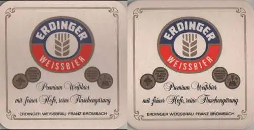 Bierdeckel quadratisch - Erdinger