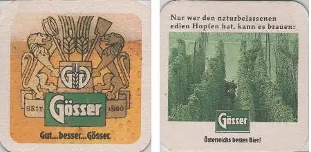 Bierdeckel quadratisch - Gösser - Österreichs bestes