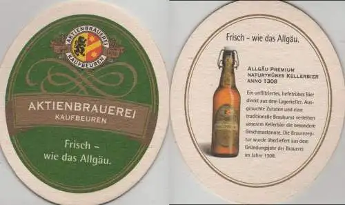 Bierdeckel oval - Aktien-Brauerei, Kaufbeuren