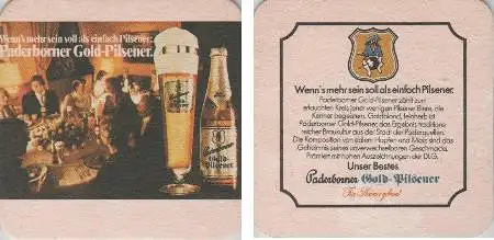 Bierdeckel quadratisch - Paderborner Gold-Pilsener