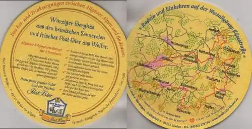 Bierdeckel rund - Post-Brauerei, Weiler