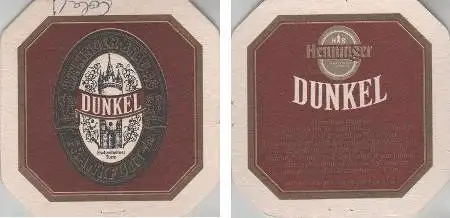 Bierdeckel 8-eckig - Henninger dunkel - beschrieben