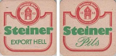 Bierdeckel quadratisch - Steiner Pils und Export Hell