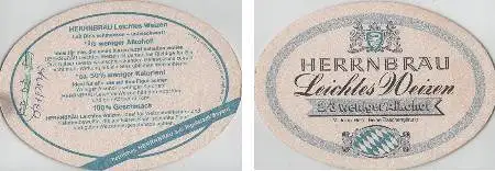 Bierdeckel oval - Herrnbräu - Leichtes Weizen