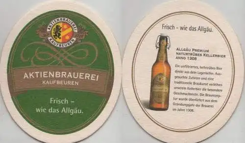 Bierdeckel oval - Aktien-Brauerei, Kaufbeuren