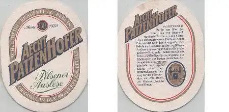 Bierdeckel oval - Patzenhofer Aecht